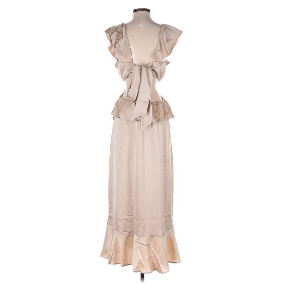 Show Me Your Mumu Zoey Midi Dress in Champagne Luxe Satin M - Picture 7 of 10